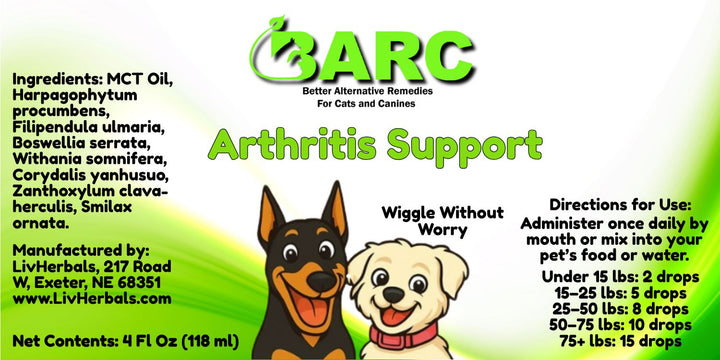 Arthritis Support Herbal Drops – BARC Better Alternative Remedies for Cats & Canines