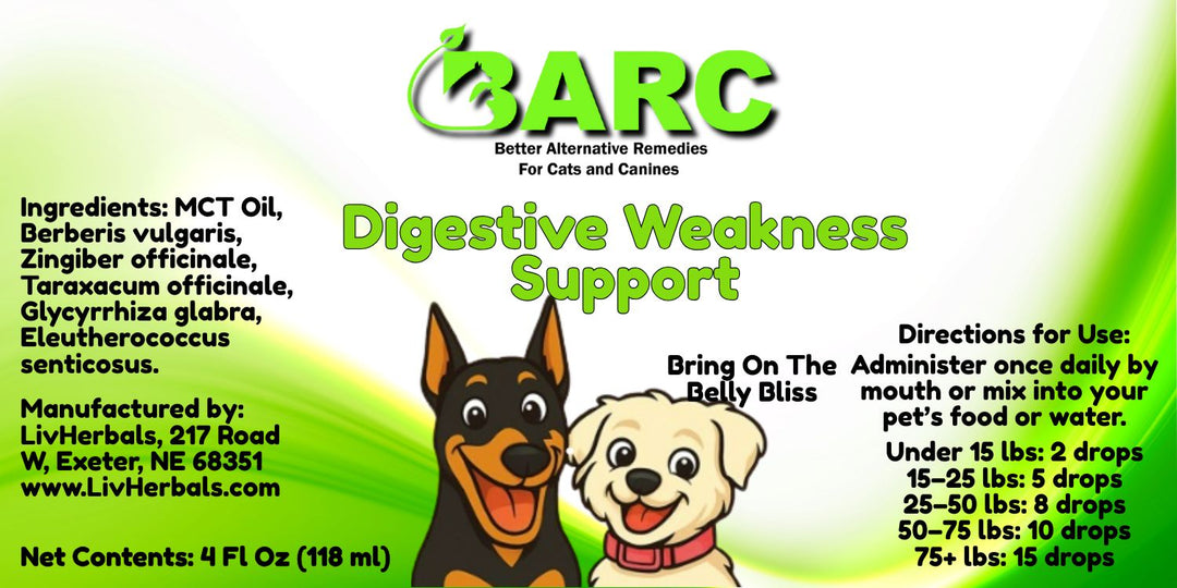 Digestive Weakness Support Herbal Drops – BARC Better Alternative Remedies for Cats & Canines