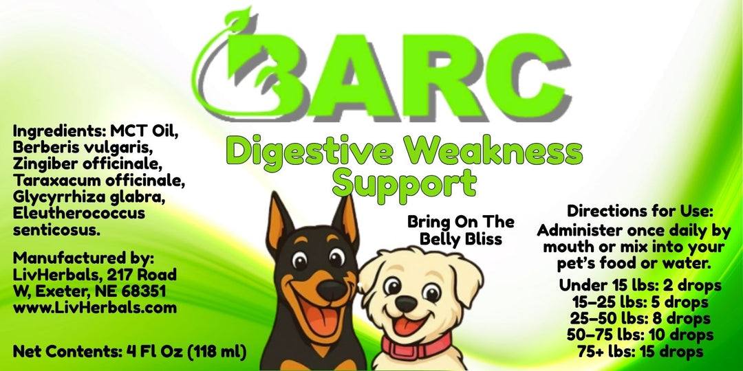 Digestive Weakness Support – BARC Digestive Herbal Drops for Dogs & Cats