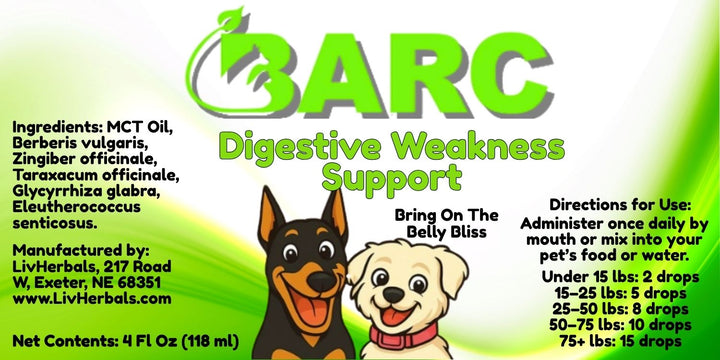 Digestive Weakness Support – BARC Digestive Herbal Drops for Dogs & Cats