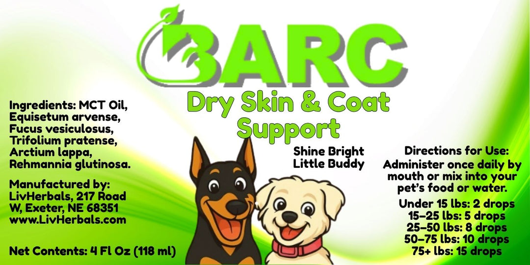 Dry Skin & Coat Support – BARC Skin & Coat Herbal Drops for Dogs & Cats