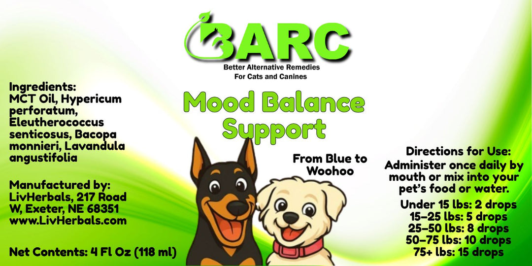 Mood Balance Support Herbal Drops - BARC Better Alternative Remedies for Cats & Canines