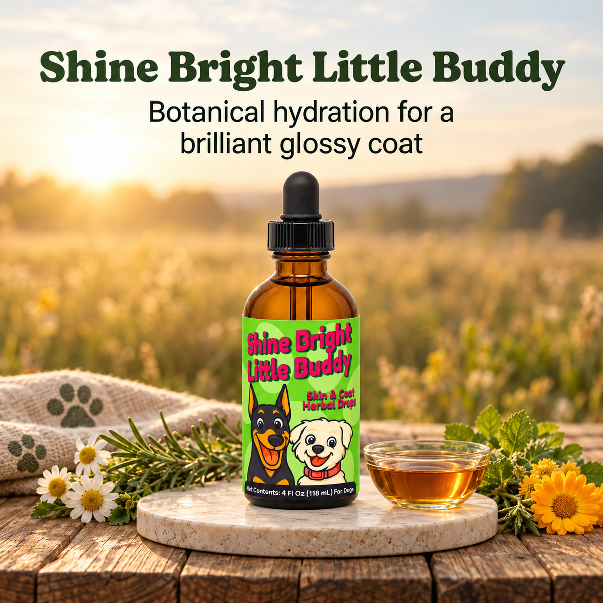 Dry Skin & Coat Herbal Drops for Dogs