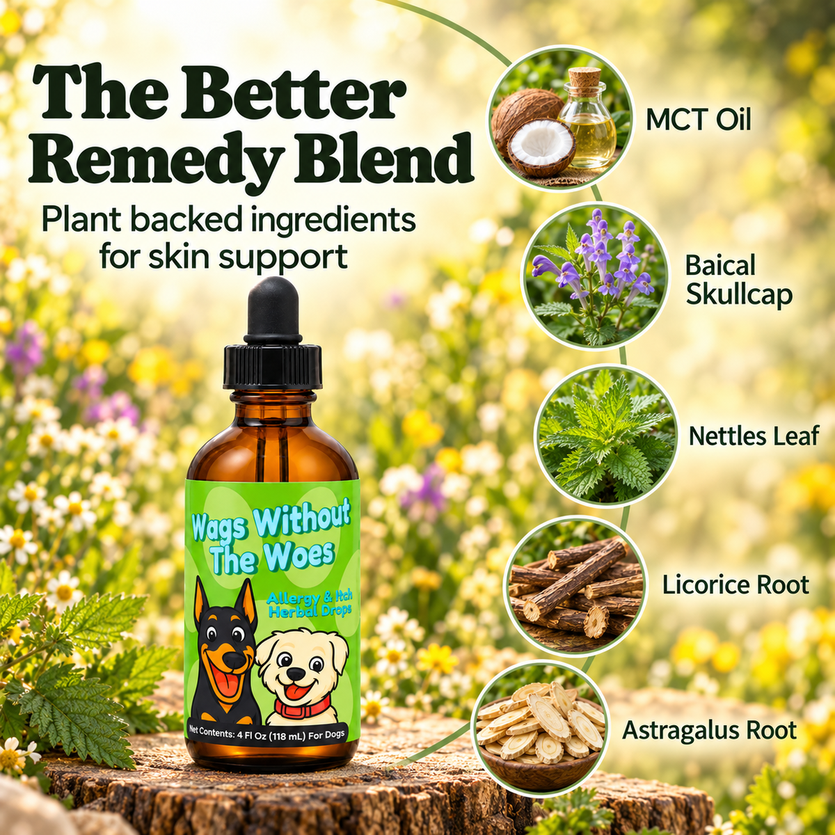 Eczema Support Herbal Drops for Dogs